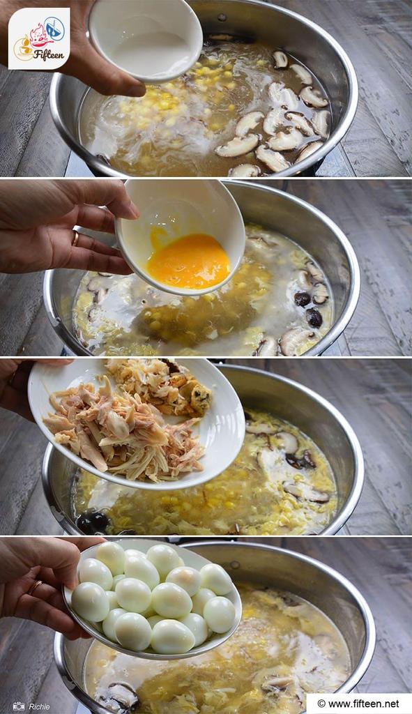 Add Crab Shredded Chicken Quail Eggs