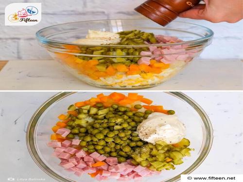 Olivier Salad Step 3 Add the Seasonings Add Toss