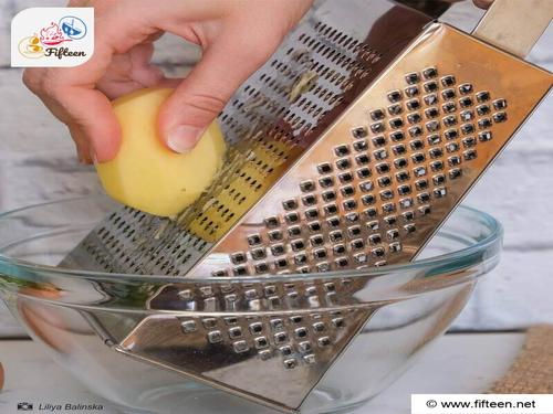 Potato Pancakes Step 1 Grate the Potatoes