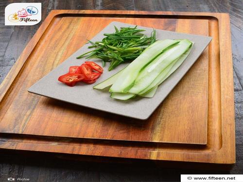 Slice Cucumber and Chili Peppers