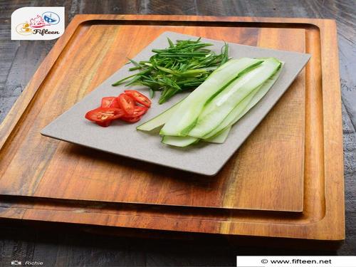 Slice The Cucumber And Chili Peppers