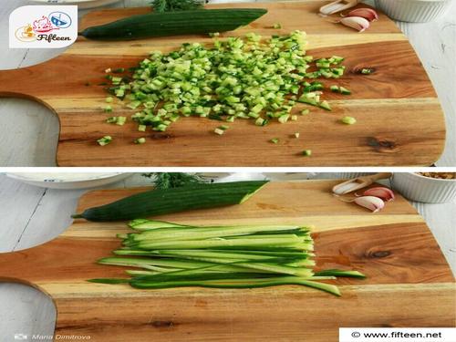 Tarator Step 1 Prepare the Cucumber